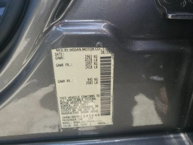 Photo 11 VIN: 1N4BL4BV9LC145644 - NISSAN ALTIMA S 