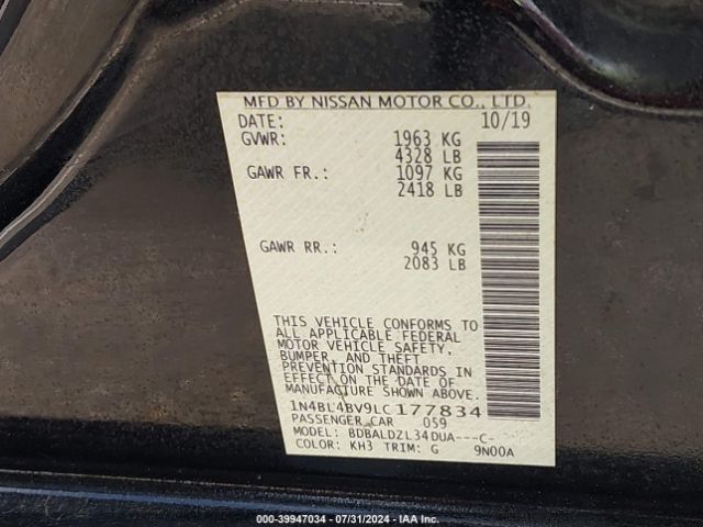 Photo 8 VIN: 1N4BL4BV9LC177834 - NISSAN ALTIMA 