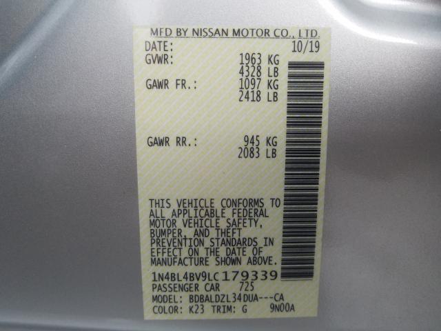 Photo 9 VIN: 1N4BL4BV9LC179339 - NISSAN ALTIMA S 