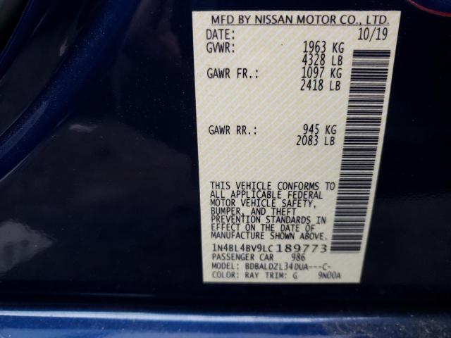 Photo 9 VIN: 1N4BL4BV9LC189773 - NISSAN ALTIMA S 