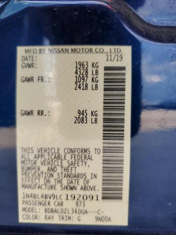 Photo 12 VIN: 1N4BL4BV9LC192091 - NISSAN ALTIMA 