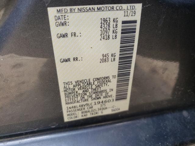 Photo 9 VIN: 1N4BL4BV9LC194603 - NISSAN ALTIMA S 