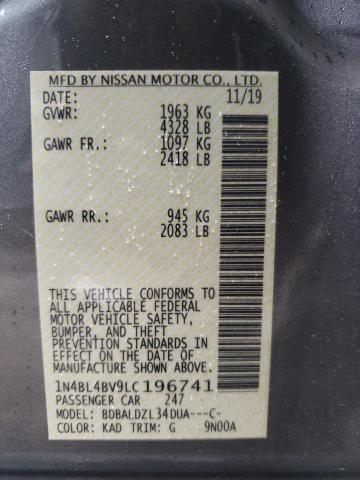 Photo 11 VIN: 1N4BL4BV9LC196741 - NISSAN ALTIMA S 