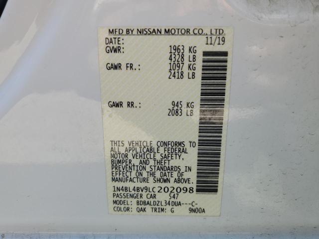 Photo 9 VIN: 1N4BL4BV9LC202098 - NISSAN ALTIMA S 