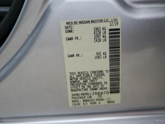 Photo 11 VIN: 1N4BL4BV9LC206670 - NISSAN ALTIMA S 