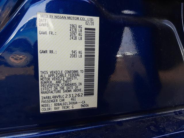 Photo 9 VIN: 1N4BL4BV9LC231262 - NISSAN ALTIMA S 