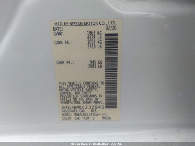 Photo 8 VIN: 1N4BL4BV9LC232945 - NISSAN ALTIMA 