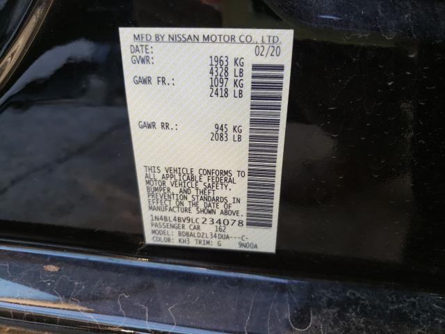 Photo 9 VIN: 1N4BL4BV9LC234078 - NISSAN ALTIMA S 