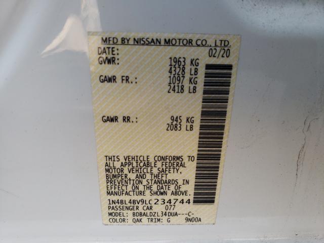 Photo 9 VIN: 1N4BL4BV9LC234744 - NISSAN ALTIMA S 