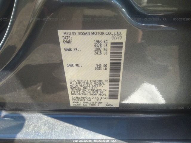 Photo 8 VIN: 1N4BL4BV9LC235358 - NISSAN ALTIMA 