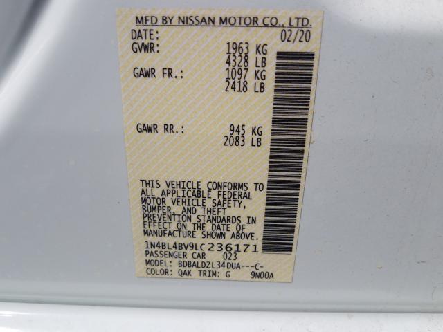 Photo 9 VIN: 1N4BL4BV9LC236171 - NISSAN ALTIMA S 