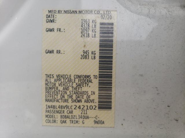 Photo 11 VIN: 1N4BL4BV9LC242102 - NISSAN ALTIMA 