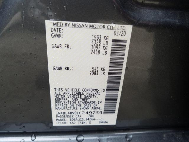 Photo 9 VIN: 1N4BL4BV9LC249759 - NISSAN ALTIMA S 