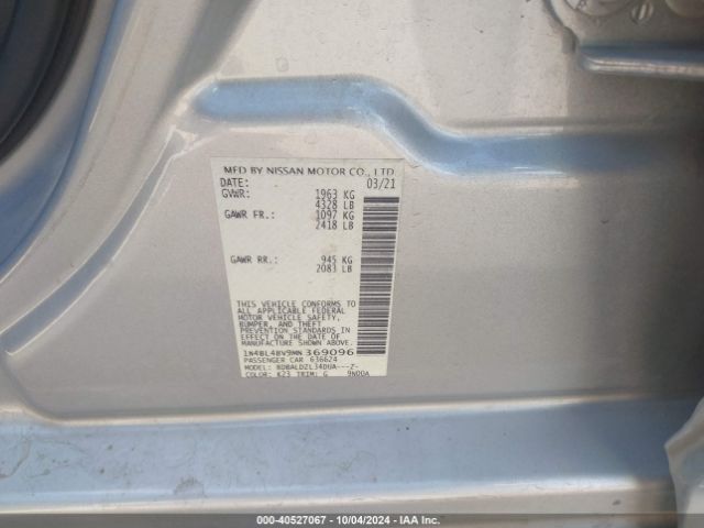 Photo 8 VIN: 1N4BL4BV9MN369096 - NISSAN ALTIMA 