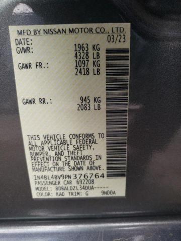 Photo 11 VIN: 1N4BL4BV9PN376764 - NISSAN ALTIMA 