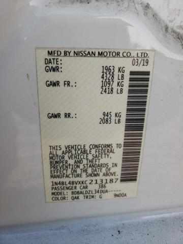 Photo 9 VIN: 1N4BL4BVXKC213187 - NISSAN ALTIMA S 