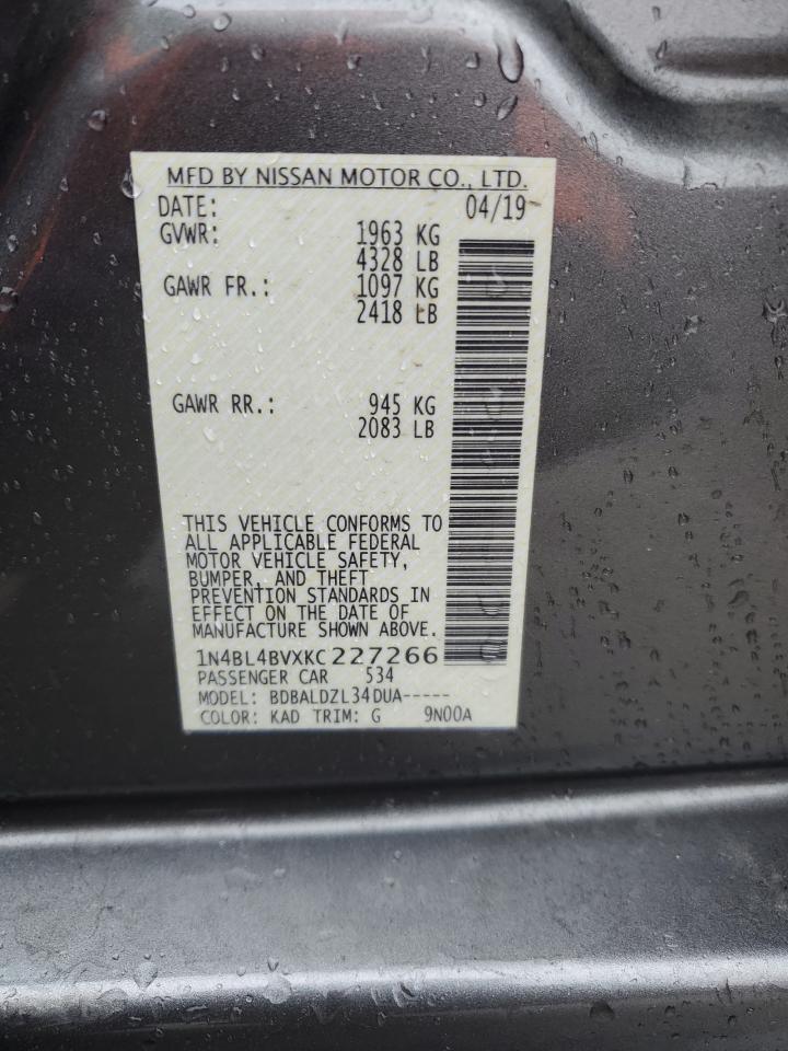 Photo 12 VIN: 1N4BL4BVXKC227266 - NISSAN ALTIMA 