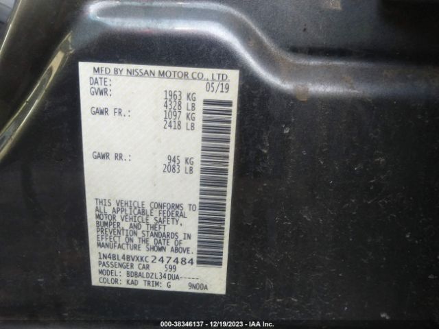 Photo 8 VIN: 1N4BL4BVXKC247484 - NISSAN ALTIMA 