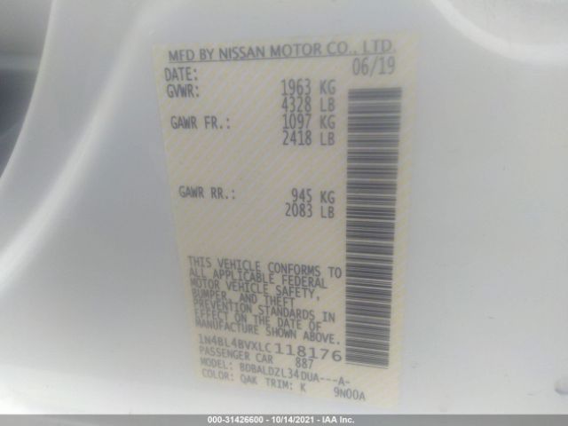 Photo 8 VIN: 1N4BL4BVXLC118176 - NISSAN ALTIMA 