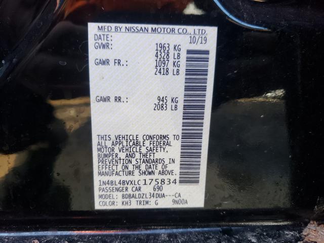 Photo 9 VIN: 1N4BL4BVXLC175834 - NISSAN ALTIMA S 