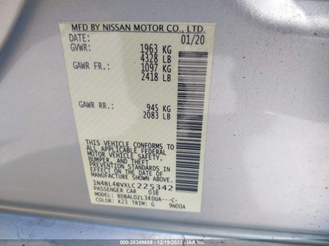 Photo 8 VIN: 1N4BL4BVXLC225342 - NISSAN ALTIMA 