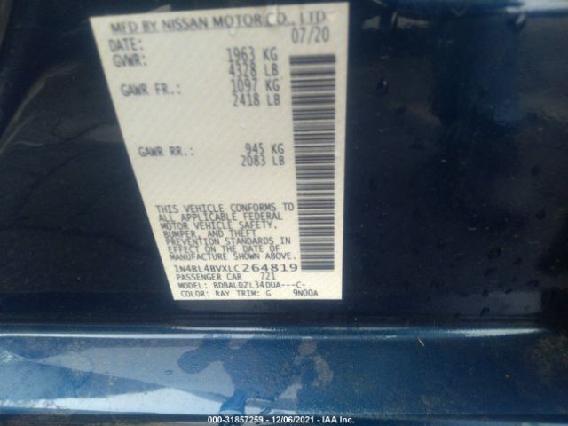 Photo 8 VIN: 1N4BL4BVXLC264819 - NISSAN ALTIMA 