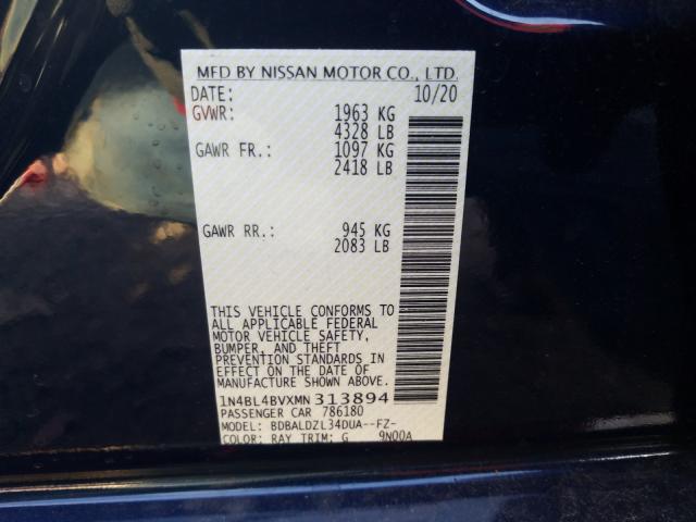 Photo 9 VIN: 1N4BL4BVXMN313894 - NISSAN ALTIMA 