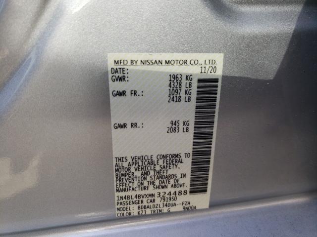 Photo 9 VIN: 1N4BL4BVXMN324488 - NISSAN ALTIMA S 