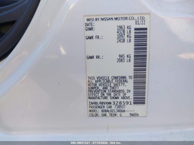 Photo 8 VIN: 1N4BL4BVXNN328591 - NISSAN ALTIMA 