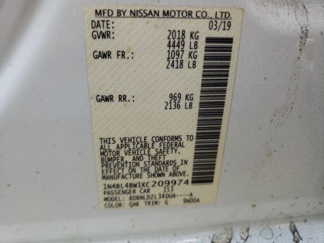 Photo 9 VIN: 1N4BL4BW1KC209974 - NISSAN ALTIMA S 