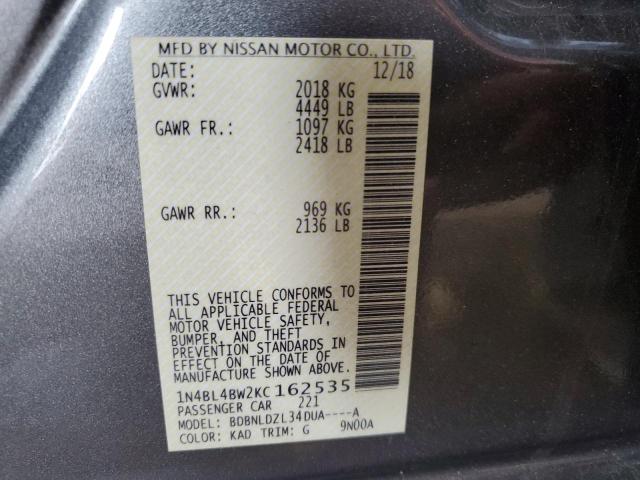 Photo 12 VIN: 1N4BL4BW2KC162535 - NISSAN ALTIMA S 