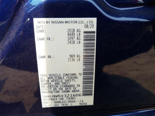 Photo 9 VIN: 1N4BL4BW9LN321606 - NISSAN ALTIMA 