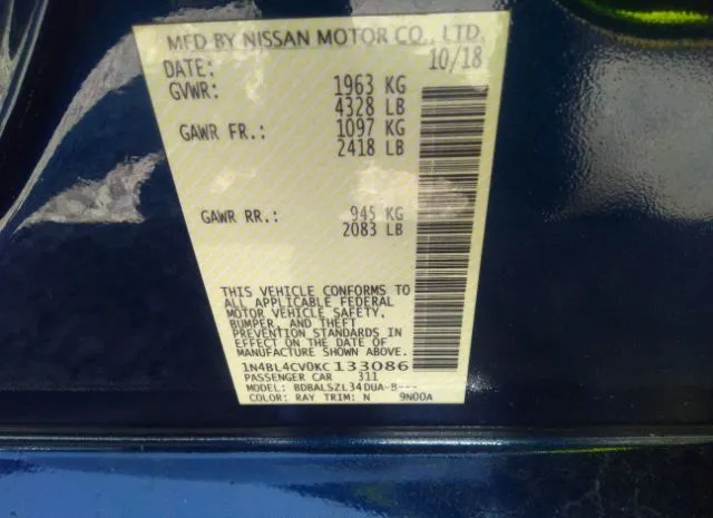 Photo 8 VIN: 1N4BL4CV0KC133086 - NISSAN ALTIMA 