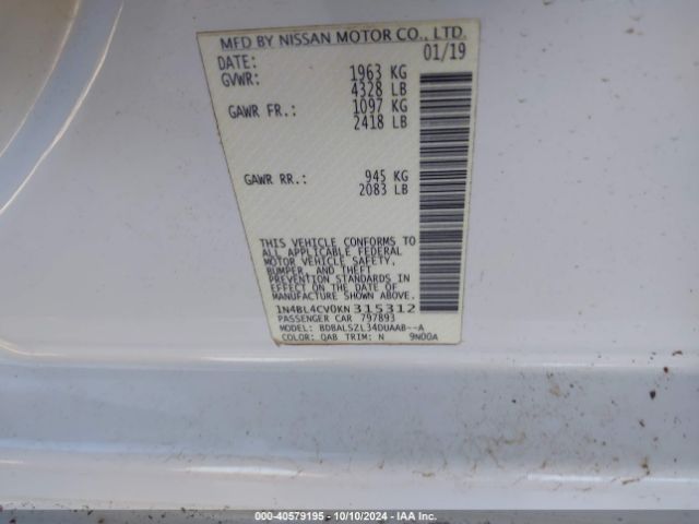 Photo 8 VIN: 1N4BL4CV0KN315312 - NISSAN ALTIMA 