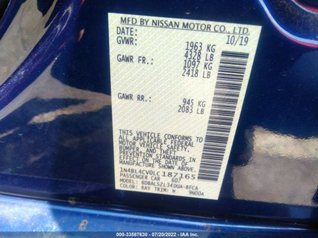 Photo 8 VIN: 1N4BL4CV0LC187165 - NISSAN ALTIMA 