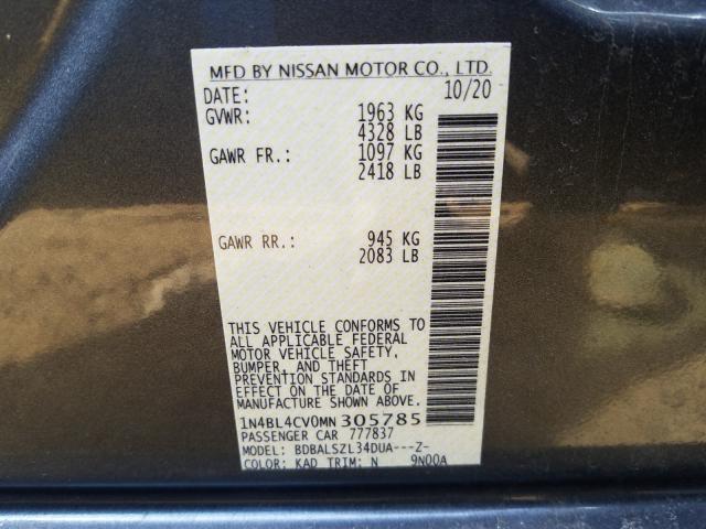 Photo 9 VIN: 1N4BL4CV0MN305785 - NISSAN ALTIMA SR 