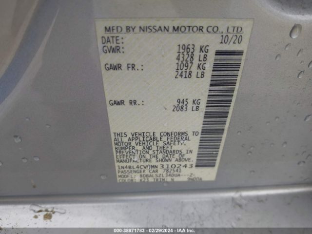 Photo 8 VIN: 1N4BL4CV0MN310243 - NISSAN ALTIMA 