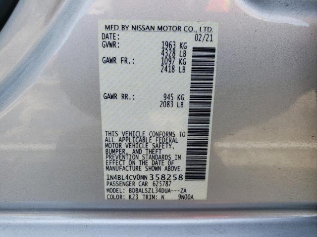 Photo 9 VIN: 1N4BL4CV0MN358258 - NISSAN ALTIMA SR 