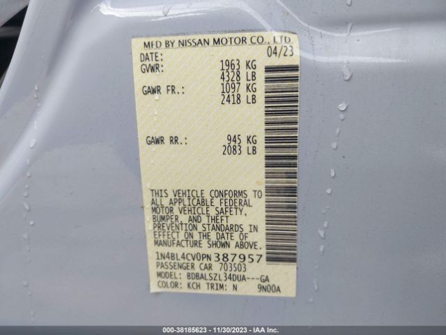 Photo 8 VIN: 1N4BL4CV0PN387957 - NISSAN ALTIMA 