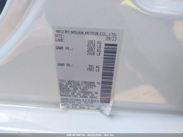 Photo 8 VIN: 1N4BL4CV0RN322805 - NISSAN ALTIMA 