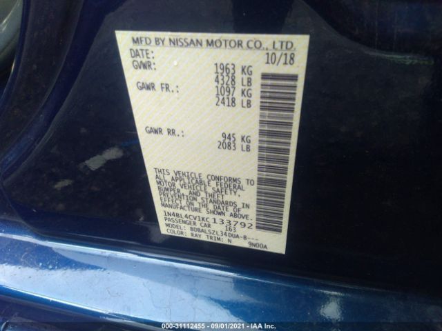 Photo 8 VIN: 1N4BL4CV1KC133792 - NISSAN ALTIMA 