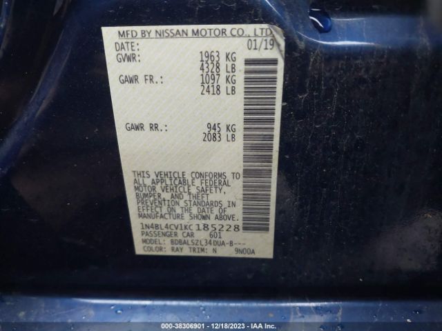 Photo 8 VIN: 1N4BL4CV1KC185228 - NISSAN ALTIMA 