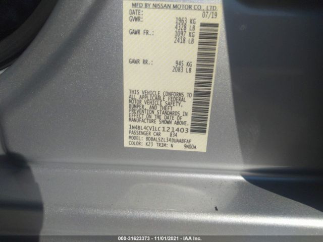 Photo 8 VIN: 1N4BL4CV1LC121403 - NISSAN ALTIMA 