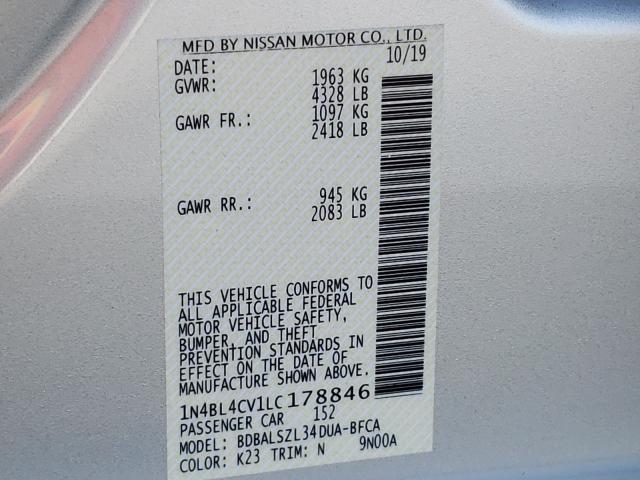 Photo 9 VIN: 1N4BL4CV1LC178846 - NISSAN ALTIMA SR 