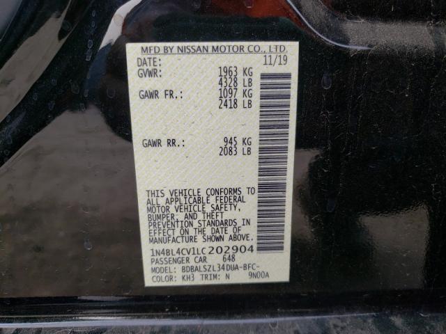 Photo 9 VIN: 1N4BL4CV1LC202904 - NISSAN ALTIMA SR 