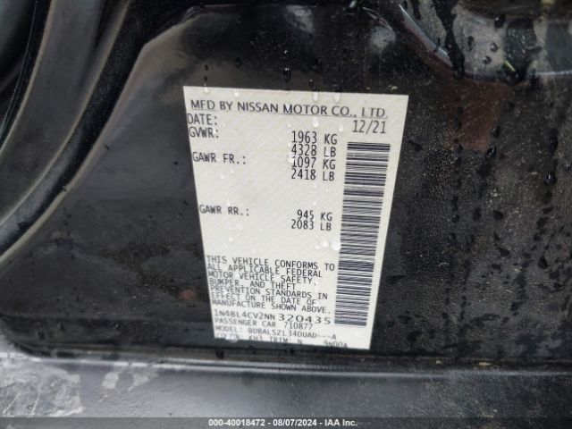 Photo 8 VIN: 1N4BL4CV2NN320435 - NISSAN ALTIMA 