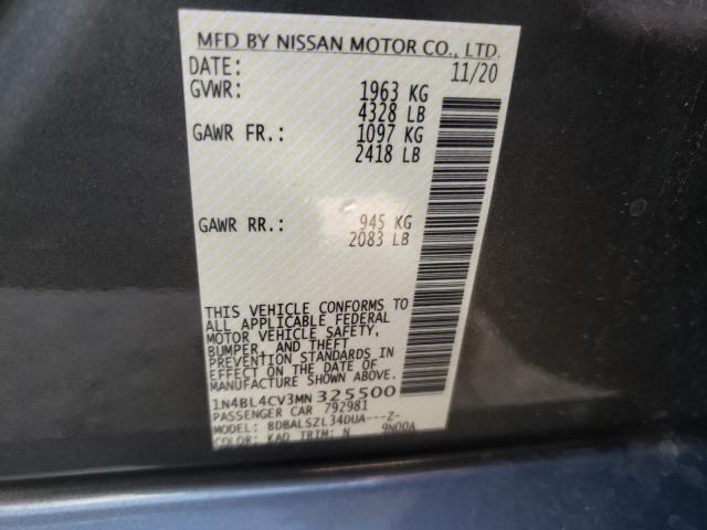 Photo 9 VIN: 1N4BL4CV3MN325500 - NISSAN ALTIMA SR 