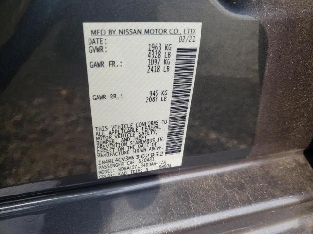 Photo 9 VIN: 1N4BL4CV3MN362952 - NISSAN ALTIMA SR 