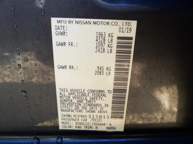 Photo 9 VIN: 1N4BL4CV4KN315815 - NISSAN ALTIMA SR 