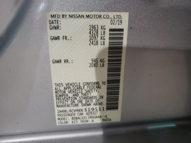 Photo 9 VIN: 1N4BL4CV4KN319511 - NISSAN ALTIMA SR 